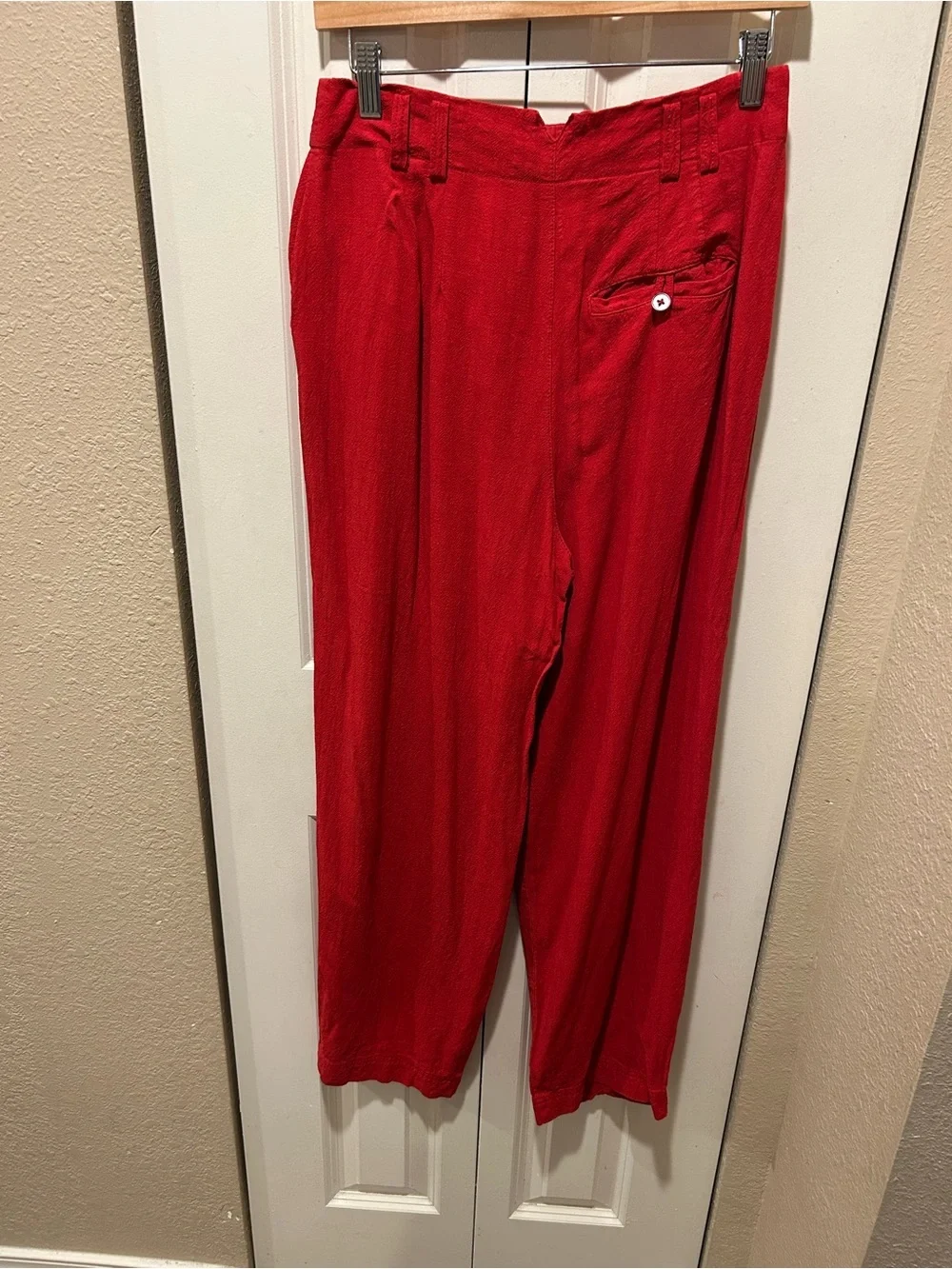 Free People Calla Pleated Trousers Linen Blend Red , size 4